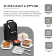 thumbnail image 2 of SOPL-OLIVEWARE Executive Glassware Lunchbox, Borosilicate Glass, Microwave & Freezer Safe, Set of 3 with BPA Free Lid (320ml) Each - Black, 2 of 5