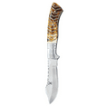 thumbnail image 4 of TheBoneEdge 8" Burn Bone Handle Steel Bolster Stainless Steel Blade Hunting Knife With Leather Sheath, 4 of 6