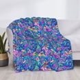 thumbnail image 3 of Naloa Colorful Mushrooms Flannel Blankets - Thick and Warm Blanket for Winter, Soft Fuzzy Plush King Blanket for All Seasons40"x30", 3 of 6