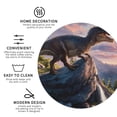 thumbnail image 4 of Pofeuu Sunset Cliff Dinosaur Print Leather Coasters Set of 6, Round Cups Mugs Mat Pad for Home Kitchen Heat Resistant Drink Coasters,Round Shape, 4 of 7