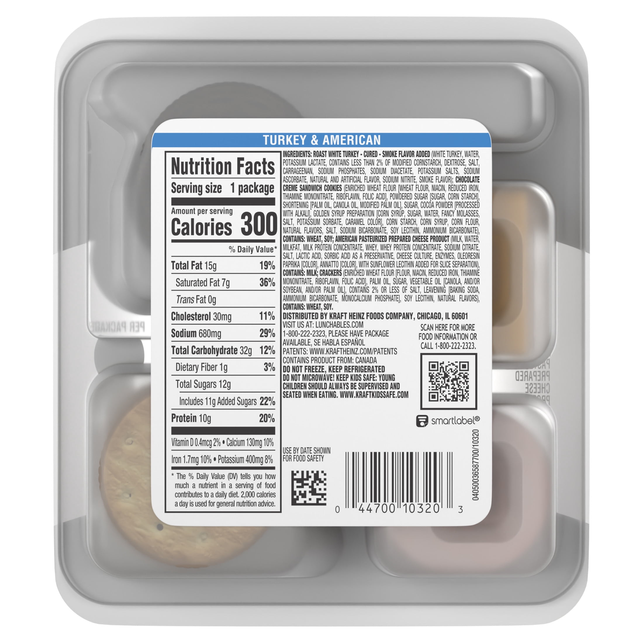 Lunchables Turkey & American with Chocolate Creme Cookies, 3.2 oz Pack