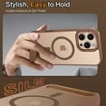 thumbnail image 5 of DOMAVER Strong Magnetic iPhone 15 Pro Max Case with Stand (6.7")– Slim Shockproof Translucent Matte Cover, Brown, 5 of 7