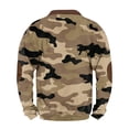 thumbnail image 5 of Men's Fashion Casual Half Zip Camouflage Sweatshirt, Loose Fit Long Sleeve Hoodie, Military Style Streetwear for Outdoor, Christmas, Fall Winter, Hiking and Camp,Light Brown,L, 5 of 7