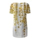 thumbnail image 4 of ICHUANYI Clearance Women's Summer Printed Round-Neck Loose Short Pullover Sleeve Tops Blouse(Gold, M) ICHUANYI WER2023080915723, 4 of 4