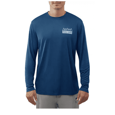 Reel Life Men's Long Sleeve UV T-Shirt Size Medium Blue
