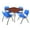 Cherry / Blue / Chrome, variant on Romig Trek 30 in Square Breakroom Table- Maple Top, Black Legs, 4 M Stack Chairs- Black
