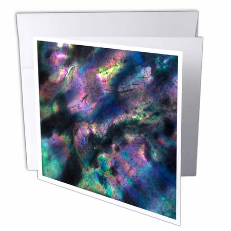 3dRose, USA, California. Colorful iridescent abalone shell close-up., 1 Greeting Card with envelope