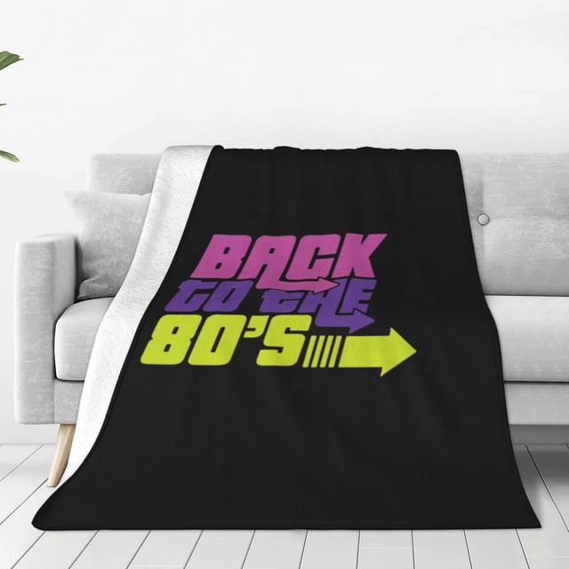 Manta polar de neón con diseño divertido de los años 80, súper suave y acogedora, ligera, difusa y cómoda, manta de franela cálida y afelpada para sofá, cama