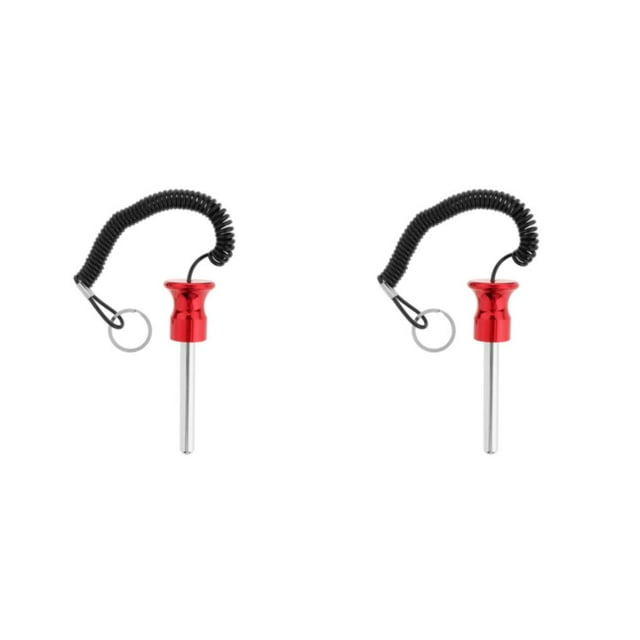 Dalazy Goupille Magnétique de Poids avec Corde de Traction Pièces de Rechange Rouge 10x80mm 2Ensemble