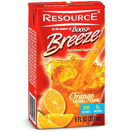 Resource Breeze, Clear liquid nutrition beverage, Orange 27 X 8-Ounce