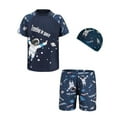 thumbnail image 2 of MEZZALL Toddler Swimsuit Boy 3 Piece Boys Swim Set Short Sleeve Boys Swim Shirt Boy Swim Trunks Rash Guard Bathing Suits Breathable Baby Wear, 2 of 3
