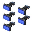 thumbnail image 5 of Botón de empuje para juegos 49x33 Rectángulo 12V Interruptor de botón iluminado LED con microswitch para arcade video azul 5 piezas, 5 of 5