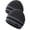 Charcoal Grey+Charcoal Grey, variant on Slouchy Hats for Men Warm Winter Hats Mens Beanie Cap Lined Knit Cuff Daily Beanie Hat (Black 2 Piece)