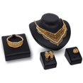 thumbnail image 1 of ATTOE European and American hot Models Simple Wild Wind Alloy Necklace Ear Ring Ear Strands Jewelry Set Four-Piece Wedding Jewelry Set (Color : One Size), 1 of 3