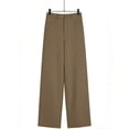 thumbnail image 6 of Women's Soft Nylon Spandex Wide Leg Pants, High Waist Drawstring Elastic Waist Tummy Control, Loose Fit with Pockets, Summer Beach Vacation Daily Travel Work | TruHer,Brown L, 6 of 6
