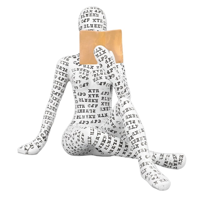 Estatua de pensador de mujer, figura única de resina de pulpa de lectura para mujer, decoración para biblioteca de oficina en casa W310 13