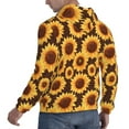 thumbnail image 6 of Pofeuu Chocolate Plaid Sunflower Print Mens Casual Hooded Collar Drawstring Hoodies Pullover Sweatshirts Casual Long Sleeve Shirts-3X-Large, 6 of 7