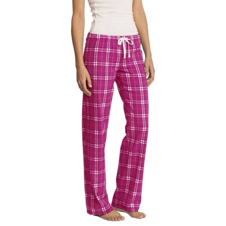 

District Ladies Juniors Flannel Plaid Pant Dark Fuchsia XL