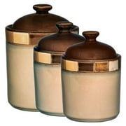 Gibson Elite Casa Estebana 3 Piece Stoneware Canister Jar Set with Lids