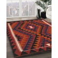 thumbnail image 2 of Ahgly Company Indoor Round Contemporary Reddish Brown Oriental Area Rugs, 7' Round, 2 of 6