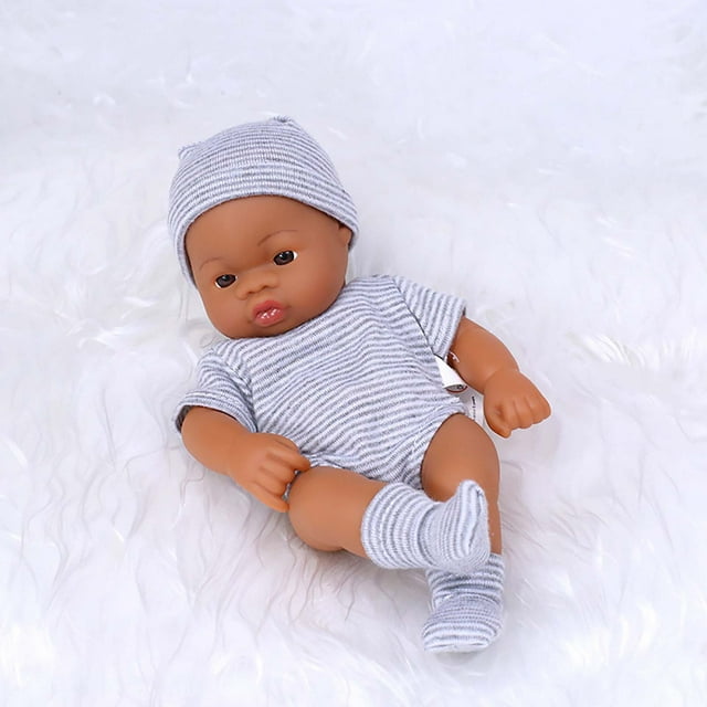 Fiudx Muñeca Bebé Recién Nacida, Material de Vinilo Suave, Características Realistas con Extremidades Ajustables, Accesorio de Fotografía, Gran Regalo para Fiestas, 7.87 Pulgadas, Incluye Chupete y J