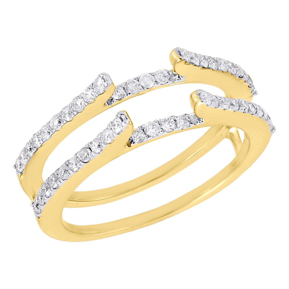 Jewelry For Less 14K Yellow Gold Diamond Solitaire Engagement Ring Cathedral Enhancer 0.50 Ct