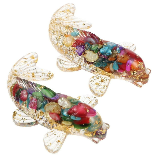 2pcs Small Crystal Fish Figure Crystal Fish Figurine Table Fish Decoration Fish Ornament