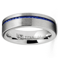 thumbnail image 2 of Eternity Wedding Band Engagement Ring 6MM Blue Splinel Channel-Set Princess-Cut, 2 of 4