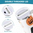 thumbnail image 3 of Yayeee 40oz Stainless Steel Tumbler with Straw and Handle Double-Wall Insulated Travel Water Bottle, Orange Magical Halloween, 3 of 8