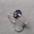 thumbnail image 2 of Alexandrite ring oval cut ring silver customized engagement ring for women, 2 of 4