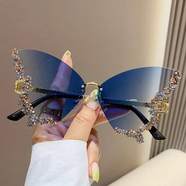 Luxury Diamond Butterfly Sunglasses Women Brand y2k Vintage  display picture 1