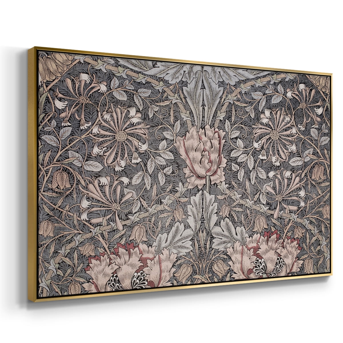 Vintage Abstract Print-XXX Framed in Gold Wood Gallery Wrapped Canvas 27 in. x 41 in.