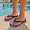 thumbnail image 5 of POLERO Girls' Sandals - Open Toe Slip On Summer Holiday Purple Hunting Camo Print Boys Thong Flip Flops with Soft Strap and Cushioned Sole Size 10, 5 of 7