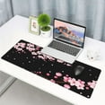 thumbnail image 4 of Pink Cherry Blossom Japanese Anime XL Gaming Mousepad 31.5x11.8in Black Extended Desk Pad Stitched Edges Rubber Keyboard Mat Perfect for Office Desktop, 4 of 6