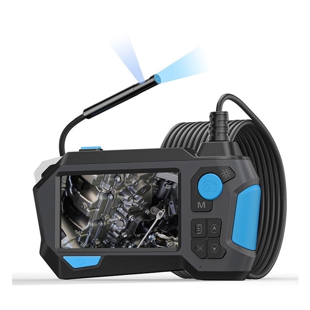 360° Auto Rotation Industrial Endoscope Camera 4.5'' IPS Screen Dual Lens 360 Degree Steering Inspection Borescope 9 LEDs 32GB ,Easily Maneuver