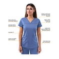 thumbnail image 3 of Adar Pro Movement Booster Scrub Set For Women - Sweetheart V-Neck Scrub Top & Yoga Jogger Scrub Pants, 3 of 6