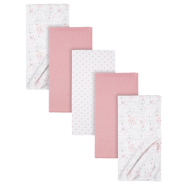 Gerber Set 5 mantas algodón blanco rosa suaves bebé recién nacido OEKO-TEX