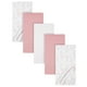 thumbnail image 1 of Gerber Set 5 mantas algodón blanco rosa suaves bebé recién nacido OEKO-TEX, 1 of 5