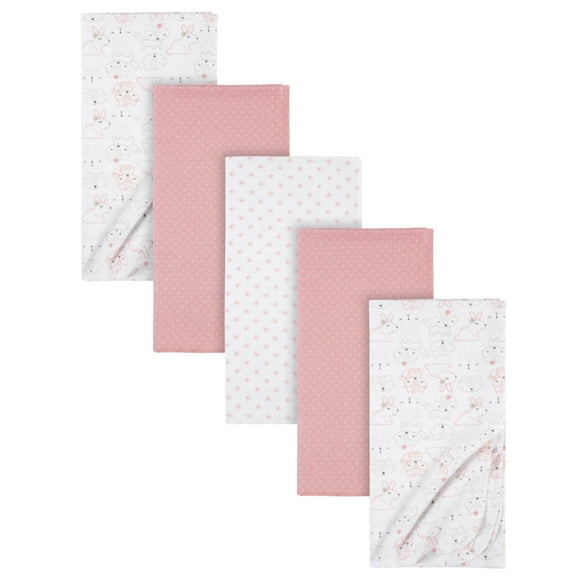 Gerber Set 5 mantas algodón blanco rosa suaves bebé recién nacido OEKO-TEX