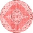thumbnail image 1 of Ahgly Company Indoor Round Abstract Red Contemporary Area Rugs, 6' Round, 1 of 4