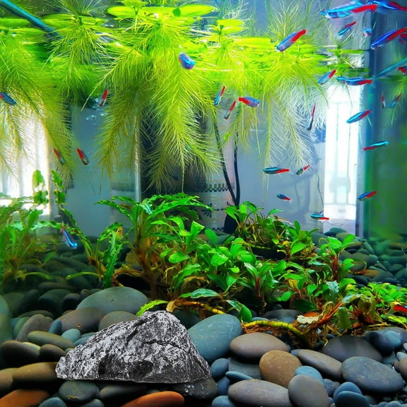 Masteelf 3 Pcs Landscape Fish Tank Decoration Rock Decorations Rockery Dark Grey