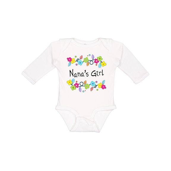 Inktastic Nanas Girl Bright Flowers Girls Long Sleeve Baby Bodysuit
