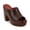 Saddle Brown, variant on YDN Women's Open Round Toe Platform Mules Slides Chunky Block High Heels with Rivet Studded Slip On Comfy Sandals Dressy Casual Party Shoes Size 7 Black
