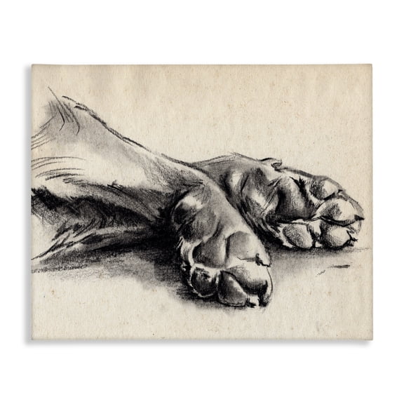 Stupell Industries Farmhouse Dog Paw Charcoal Design Canvas Art, 20 x 16, by Jennifer Paxton Parker