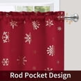 thumbnail image 6 of Christmas Kitchen Curtains, Snowflake Foil Print Christmas Tier Curtains 36 Inch Length, Rod Pocket Red Christmas Curtains for Kitchen, 26" W x 36" L, 2 Panels, 6 of 6
