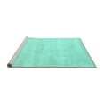 thumbnail image 2 of Ahgly Company Machine Washable Indoor Round Abstract Turquoise Blue Contemporary Area Rugs, 5' Round, 2 of 4