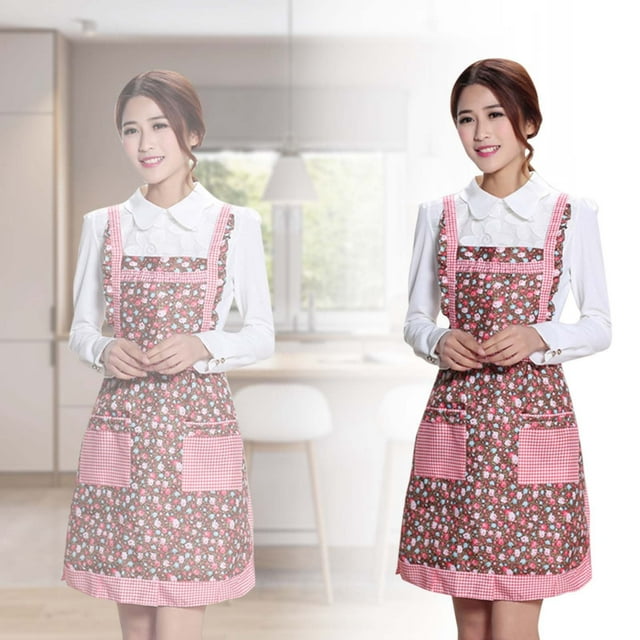 Double-Layer Stain-Resistant Korean Apron, Adjustable Canvas Straps, Minimalist Design, Ideal for Cooking & Crafts