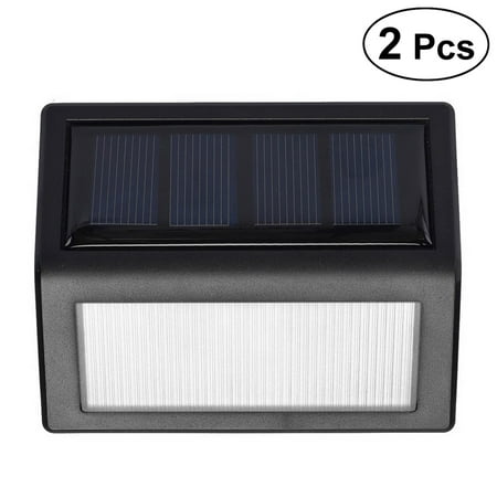 

NUOLUX 2Pcs Outdoor Solar Powered Step Lights Deck Lights Stair Lights Waterproof Outdoor Security Lighting for Yard Fences Patio Paths Walkway Garden (Warm White)