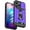 Purple, variant on Nalacover Heavy Duty Card Slot Phone Case for iPhone 16 Pro - Sliding Camera Lens Protection Cover, Hybrid Rugged PC + Silicone Shockproof Case with Magnetic Ring Holder Kickstand, Rosegold