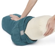 Yoga Meditation Cushion, 25 x 12 Rectangular Bolster with Removable Cover - Teal